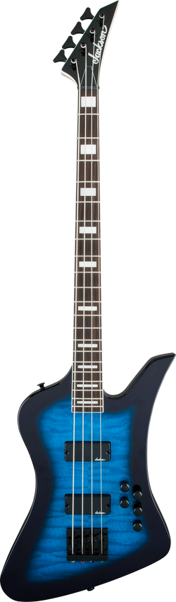 Jackson JS Series Kelly Bird JS3Q, Transparent Blue Burst