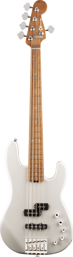 Charvel Pro-Mod San Dimas Bass PJ V, Caramelized Maple Fingerboard, Platinum Pearl