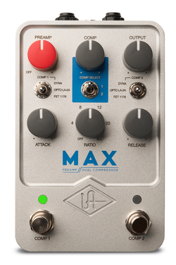 Universal Audio UAFX MAX Preamp + Dual Compressor Pedal top view