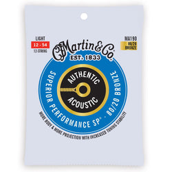 Martin Authentic Acoustic Guitar Strings, 12 String Light, 12-54