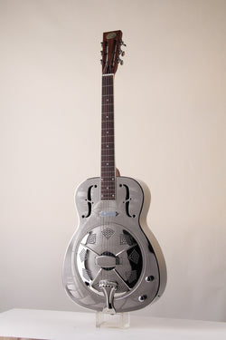 Bourbon Street Single Cone Metal Body Resonator - Hawaiian Palm Tree / Sandblasted Pattern