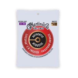 Martin Authentic Treated Acoustic Guitar Strings, Custom Light, 11-52