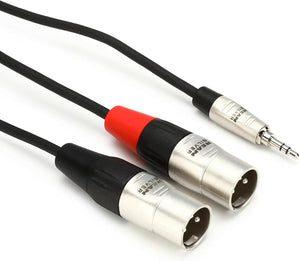 Hosa HMX006Y Pro Stereo Breakout, REAN 3.5 mm TRS to Dual XLR3M 6ft HMX-006Y