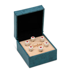 Taylor Custom Bridge Pin Set - Bone with Red Opal