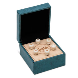 Taylor Custom Bridge Pin Set - Bone with Awabi Shell