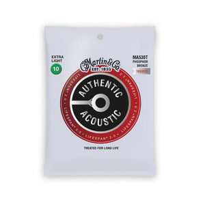 Martin Authentic Treated Acoustic Guitar Strings, Extra Light, 10-47