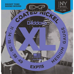 D'Addario EXP115 Coated Electric Guitar Strings - Medium/Blues/Jazz - 11-49