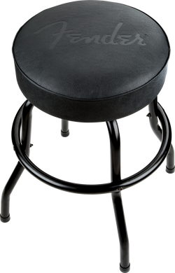 Fender® Embossed Black Logo Barstool, Black/Black, 24