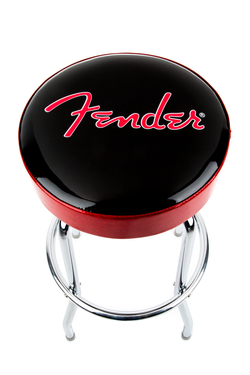 Fender® Red Sparkle Logo Barstool, Black/Red Sparkle 30