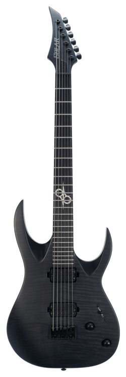 Solar A2.6FB Baritone Electric Guitar - Flame Black Burst Matte