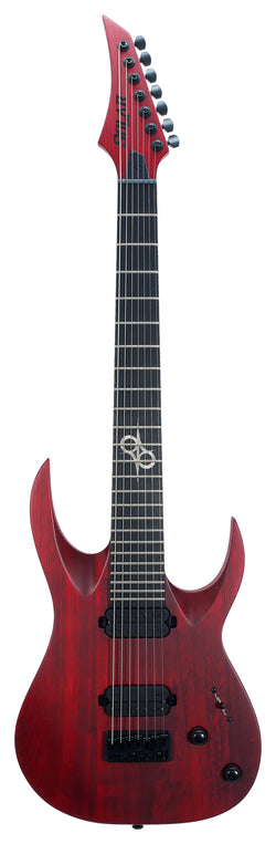 Solar A2.7TBR SK Electric Guitar - Trans Blood Red Matte - 7 STRING