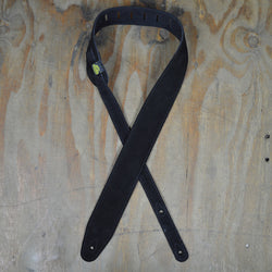 Colonial Leather Black Double Suede Guitar Strap