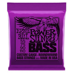 Ernie Ball Power Slinky Nickel Wound Electric Bass Strings - 55-110 Gauge