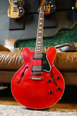 Heritage Custom Shop Core Collection H-535 Electric Guitar with Case, Trans Cherry