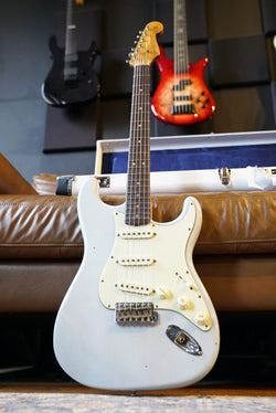 Fender Custom Shop '63 Stratocaster Roasted Paulownia, Trans Sonic Blue Journeyman Relic