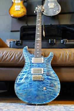 PRS Wood Library Custom 24, Quilt Maple 10 Top / East Indian Rosewood Neck - Faded Blue Jean