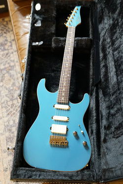 Suhr Standard Legacy, Pelham Blue, Okoume, Plain Maple, Maple, IRW, Gold Hardware, EMG HSS, 510