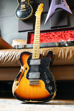 Pre-Owned Fender Custom Shop '72 Telecaster Thinline Heavy Relic, Faded 3-Color Sunburst