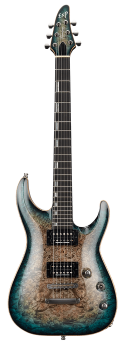 ESP Custom Shop Original Series Horizon CTM NT Burled Maple - Reptile Blue Burst