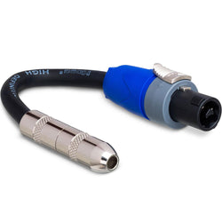HOSA GSK112 SPEAKER ADAPTER, 1/4 IN TS TO NEUTRIK SPEAKON, 6 IN / 15CM, 12 AWG X 2 OFC