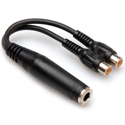 HOSA YRA115 Y CABLE, 1/4 IN TSF TO DUAL RCAF