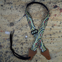 Colonial Leather Aboriginal Art Ukulele Strap - Butterflies Circle of Life