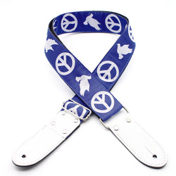 DSL Straps Jacquard Weaving PEACE-BLUE Guitar Strap