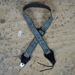 Colonial Leather Blue Jacquard Ukulele Strap