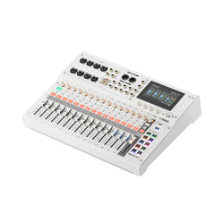 Yamaha MGX16V 16-Channel Digital Mixing Console w/ Video Interface - White front right side angle