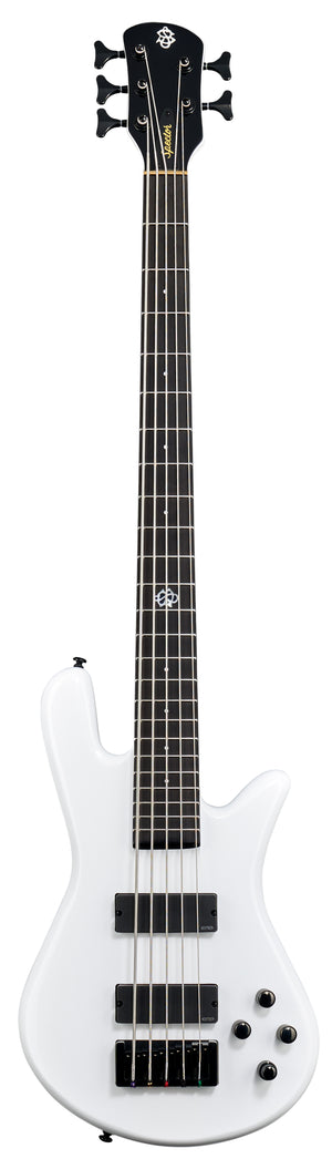 Spector NS Ethos HP 5-String Bass Guitar - White Sparkle Gloss
