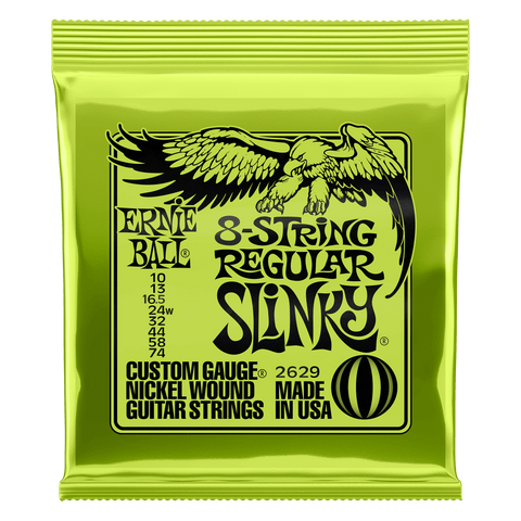 Ernie Ball Slinky 8 String Nickel Wound Electric Guitar Strings 10 7