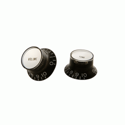 Gibson Top Hat Knobs (4 Pack) - Black w/ Silver Metal Insert