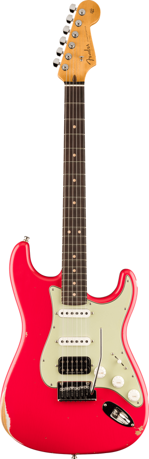 Fender Custom Deluxe HB S-1 Strat Relic with Closet Classic Hardware, 3A Rosewood Fingerboard, Aged Fiesta Red