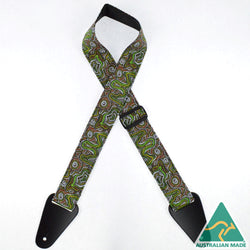 Colonial Leather Aboriginal Art - Meteors Green