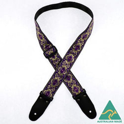 Colonial Leather Jacquard Rag Strap - Purple & Gold