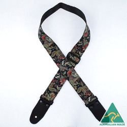 Colonial Leather Paisley Guitar Strap - Black