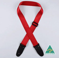 Colonial Leather Herringbone Webbing Strap - Red