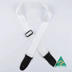 Colonial Leather Herringbone Webbing Strap - White