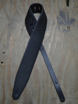 Colonial Leather 3.0″ Padded Upholstery Leather Guitar Strap Black & Black