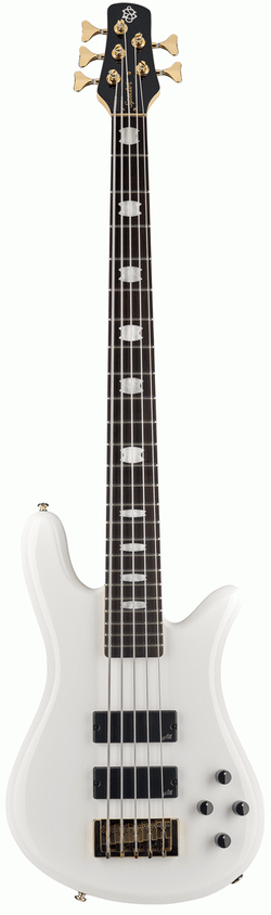 Spector Icon NS-5 Bolt-On 5-String Bass Guitar, White Gloss
