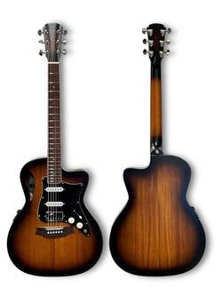 Cole Clark True Hybrid Studio Thinline, All Mahogany, HSS Sunburst