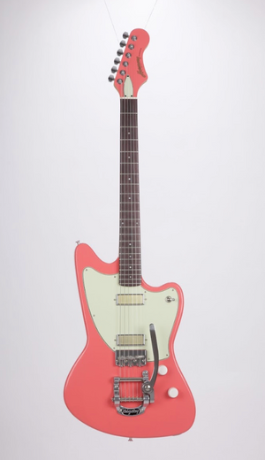 Harmony Factory Special Silhouette Faded Fiesta Red w/ Bigsby