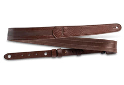 Taylor Slim Vegan Leather Strap, Chocolate Brown Engraving, 1.50