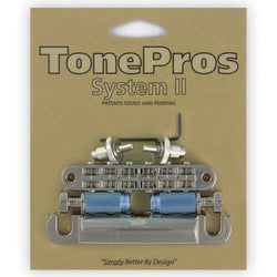 TonePros LPM04 Standard Tune-O-Matic Tailpiece set (Small posts/ Notched saddles) - Nickel