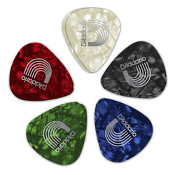 D'Addario Assorted Pearl Celluloid Guitar Picks, 10 pack, Medium