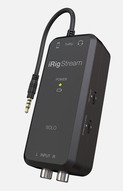 IK Multimedia iRig Stream Solo - 3-in, Mono Out Streaming Audio Interface for iPhone, iPad and Android