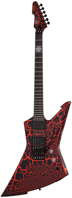 Schecter BalSac E-1 FR Signature Guitar - Black Orange Crackle