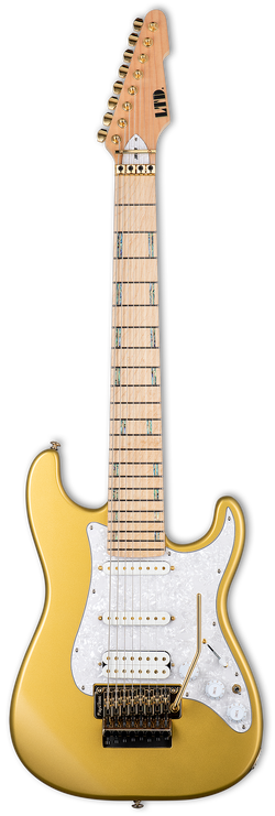 LTD JRV-8 Javier Reyers Signature 8-String Electric Guitar - Metallic Gold (w/ Hard Case)
