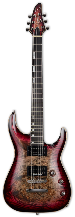 ESP Custom Shop Original Series Horizon CTM NT Burled Maple - Reptile Red Burst