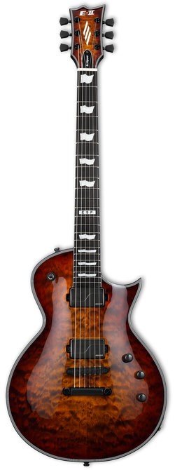 ESP E-II Eclipse QM Fluence - Tiger Eye Sunburst